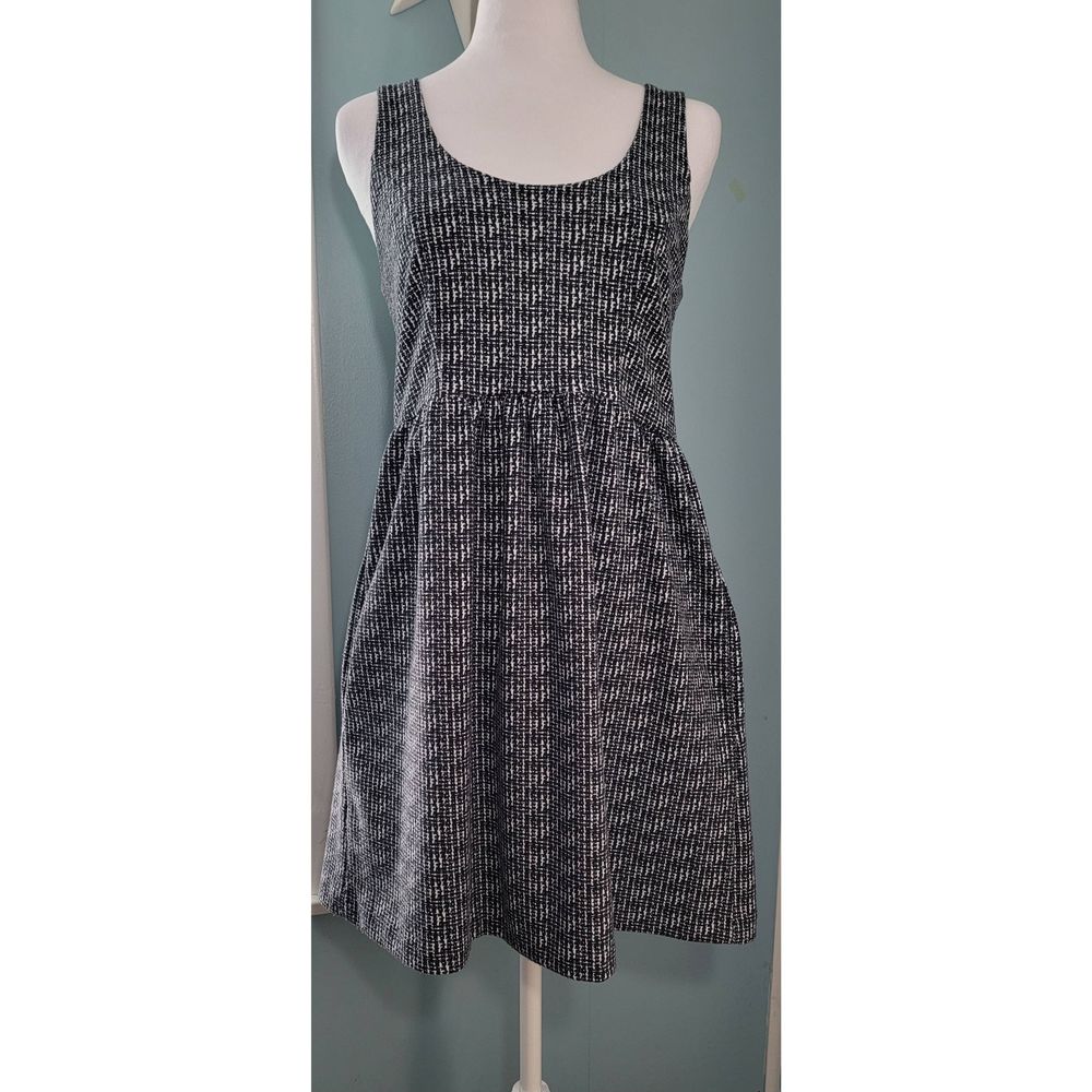 Silence + Noise Anthropologie Skater Dress Women's M Black & White Houndstooth